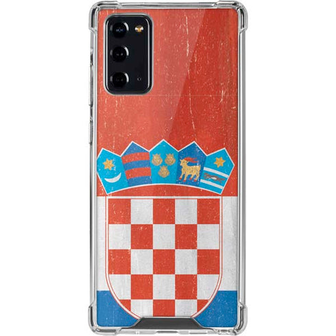 Croatia Flag Distressed Galaxy Note20 5G Clear Case